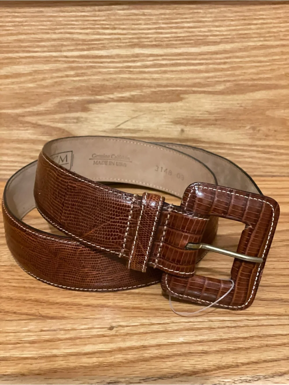 Vintage WCM New York Brown Leather Women’s Belt Size S NWOT